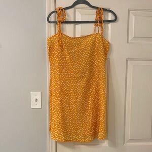 SHEIN Yellow Polka Dot Mini Dress